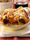 Cannelloni with vegetable sauce and parmesan