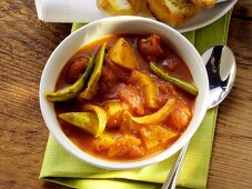 Vegetable stew with tomatoes and green beans