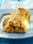 Cannelloni with cheese sauce