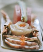 Sashimi mit Lachskaviar