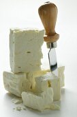 Sheep's cheese (feta) with cheese knife