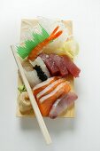 Sashimi with salmon and tuna
