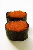 Gunkan-sushi with tobiko (flying fish caviare)