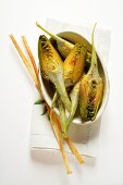 Marinated artichokes with grissini