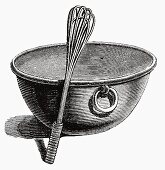 Mixing bowl with whisk (Illustration)