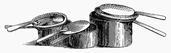 Various old pots and pans (Illustration)