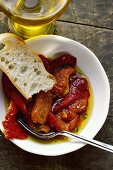 Peperonata (red peppers marinated in oil, Italy)