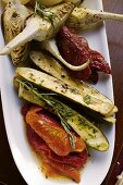 Antipasti platter of marinated vegetables