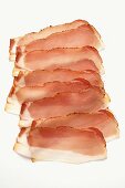 Slices of raw ham