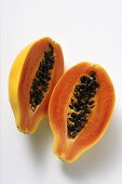 Two papaya halves
