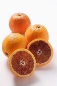 Whole and half blood oranges
