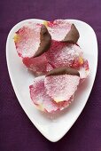 Chocolate-dipped sugared rose petals