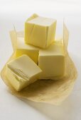 Cubes of butter on paper