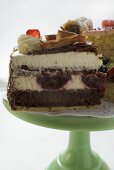 A selection of pieces of cake on cake stand