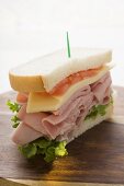 Ham, cheese and tomato sandwich