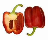 A red pepper and half a pepper