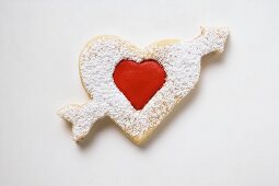 Heart-shaped biscuit with arrow