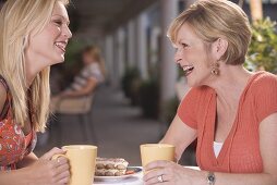 Two women in a café
