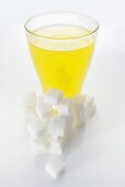 Orangeade & sugar cubes (picture symbolising high sugar content)