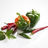 Still life with peppers and chillies