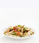 Penne with chicken breast and vegetables