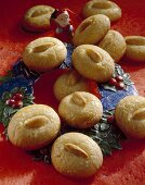 Almond cookies with Father Christmas figure