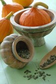 Hokkaido pumpkins and pumpkin seeds
