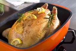 Roast chicken with rosemary and lemon