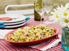 Sweetcorn and prawn salad