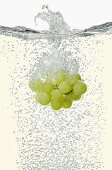 Grapes falling into champagne