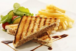 Toasted tuna sandwich with chips