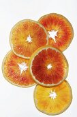 Orangenscheiben der Blutorangensorte 'Tarocco'