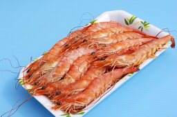 Cooked shrimps in a bowl
