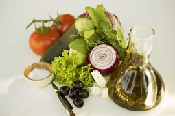 Fresh vegetables with olive oil