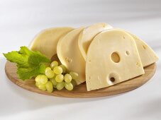 Swiss cheese with grapes