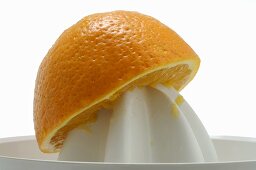 Orange on electric citrus squeezer
