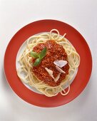 Spaghetti bolognese with Parmesan