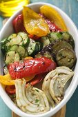 Grilled vegetables (overhead view)