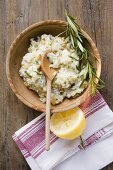 Lemon risotto with pine nuts and rosemary