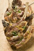 Grilled lamb cutlets with herb oil