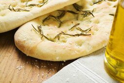 Focaccia with rosemary and salt