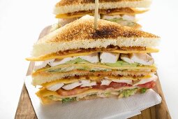Chicken club sandwiches, toasted