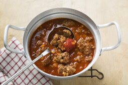 Mince ragout in a pan