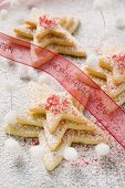 Pastry stars with sugar (for Christmas)