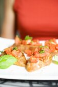 Bruschetta with fresh basil