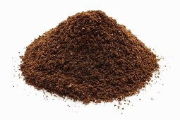 A heap of ground coffee