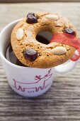 Gingerbread tree ornament on cup