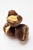 Three sweet chestnuts (roasted)