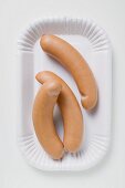 Frankfurters on paper plate