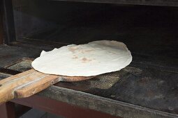 Flatbread in the oven